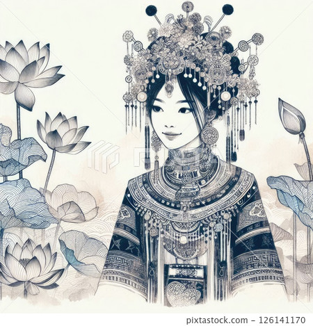 Portrait of Elegance: Traditional Chinese Miao Beauty with Generative AI. Portrait of Elegance: Traditional Chinese Miao Beauty with Generative AI. 126141170