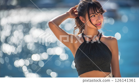 Young woman in the sea 126141361
