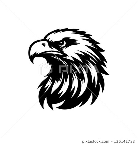 Eagle head silhouette logo icon vector art illustration design template 126141758