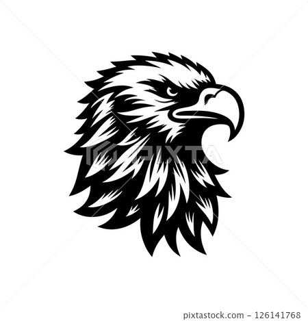 Eagle head silhouette logo icon vector art illustration design template Eagle head silhouette logo icon vector art illustration design template 126141768