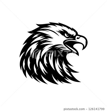 Eagle head silhouette logo icon vector art illustration design template Eagle head silhouette logo icon vector art illustration design template 126141799