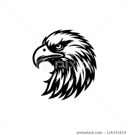 Eagle head silhouette logo icon vector art illustration design template 126141819