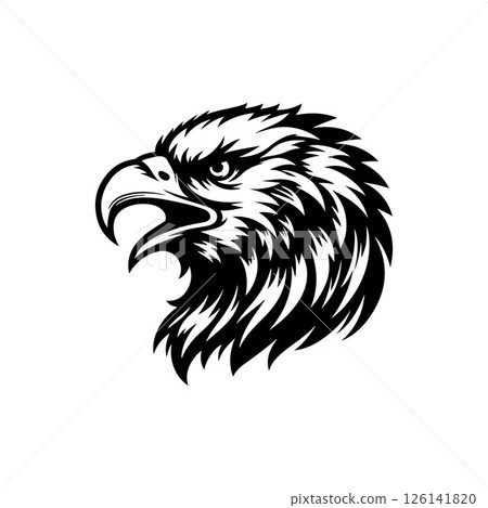 Eagle head silhouette logo icon vector art illustration design template 126141820