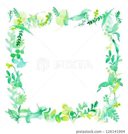 Watercolor. Vector illustration of plants with a watercolor touch. Watercolor green leaves. Environment. Eco. Watercolor. Vector illustration of plants with a watercolor touch. Watercolor green leaves. Environment. Eco. 126141994