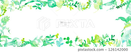 水彩。帶有水彩畫風格的植物向量插圖。水彩綠葉素材。環境。生態。 126142000