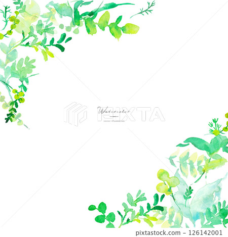 水彩。帶有水彩畫風格的植物向量插圖。水彩綠葉素材。環境。生態。 水彩。帶有水彩畫風格的植物向量插圖。水彩綠葉素材。環境。生態。 126142001