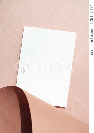Elegant paper presentation and card mock-up 126142154