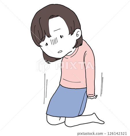 女人雙膝跪地 126142321