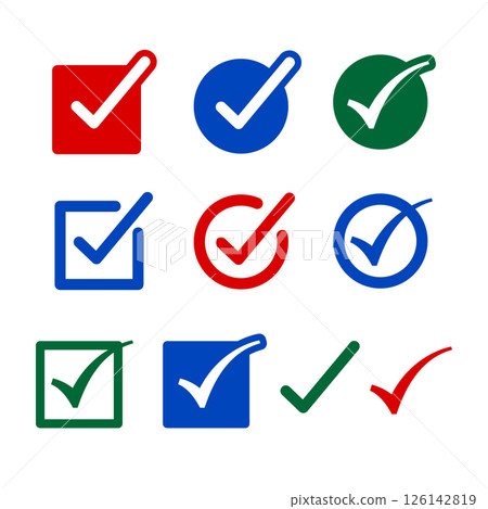 複選標記插圖集 126142819