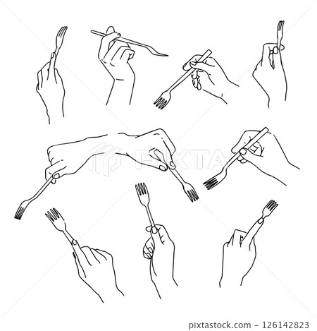 Illustration set with fork Illustration set with fork 126142823