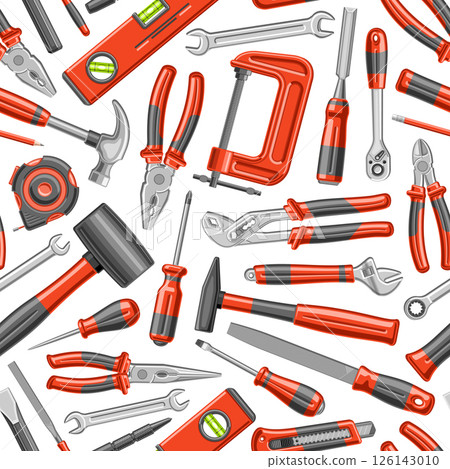 Vector Work Tools seamless pattern 126143010