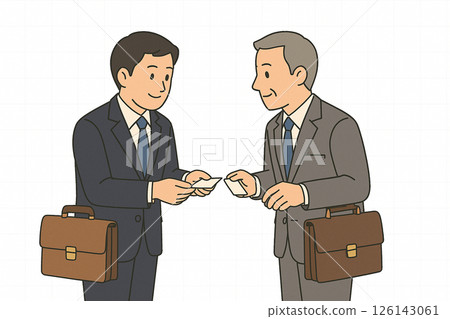 A businessman exchanging business cards 126143061