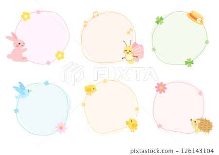 Spring frame set circle illustration 126143104