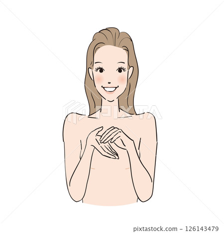 進行皮膚護理和頭髮護理的女性 進行皮膚護理和頭髮護理的女性 126143479