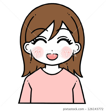一個微笑的女人的插圖 一個微笑的女人的插圖 126143772