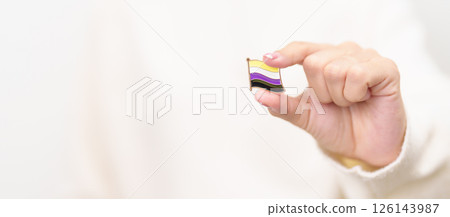 International Non Binary People July Day and Happy Pride June month and LGBTQIA with flag Brooch pin for LGBTQ, Marriage Equality Law, Pansexual, Demisexual and transgender International Non Binary People July Day and Happy Pride June month and LGBTQIA with flag Brooch pin for LGBTQ, Marriage Equality Law, Pansexual, Demisexual and transgender 126143987