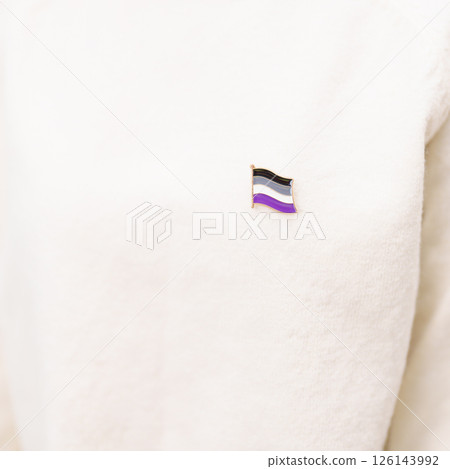 International Asexuality April Day and Happy Pride June month and LGBTQIA with flag Brooch pin for LGBTQ, Marriage Equality Law, Pansexual, Demisexual and transgender 126143992