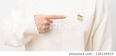 Pansexual Visibility Day and Panromantic May Awareness Day and LGBT pride month concept. hand holding pink, yellow and blue heart shape for Lesbian, Gay, Bisexual, Transgender and Marriage Equality 126144014