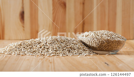Organic pearl barley Organic pearl barley 126144497