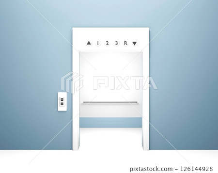 3d rendering elevator with open doors 126144928