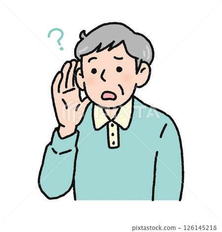 聽力障礙的老人 聽力障礙的老人 126145218