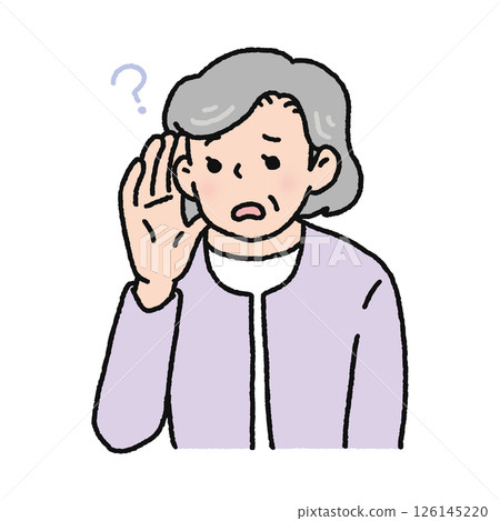 聽力障礙的老年婦女 126145220