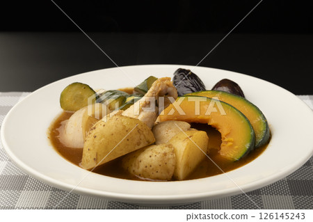 Summer vegetable soup curry 126145243