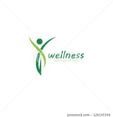 wellness natural abstract logo design with unique natural person and leaf concept with creative idea.logo for business health meditation wellness natural abstract logo design with unique natural person and leaf concept with creative idea.logo for business health meditation 126145549