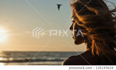 On that day when your outline melted into the setting sun, the sea accepted everything without saying a word. 126145629