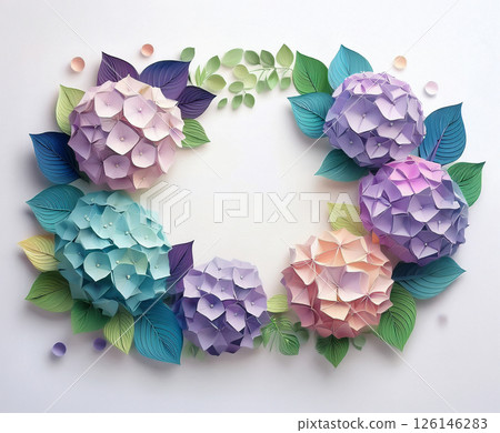 夏季主題的紙藝相框 126146283