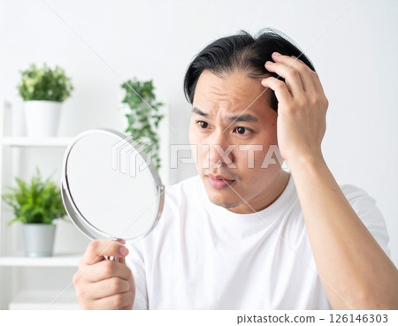 擔心頭髮稀疏的男士 126146303