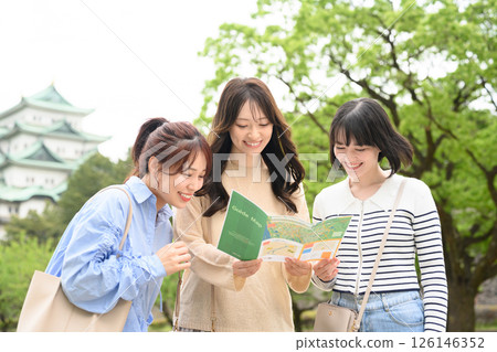 Portrait of a woman traveling Portrait of a woman traveling 126146352