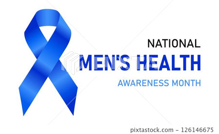 National Men's Health Awareness Month. June is Men's Health Month. Holiday concept. Template for background, banner, card, poster with text inscription. June celebrations. Vector banner. Eps10  126146675