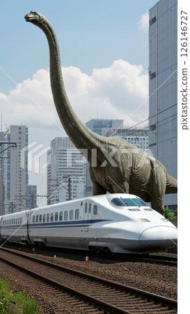 Very impressive! A realistic scene of the herbivorous dinosaur Argentinosaurus' life cycle 126146727