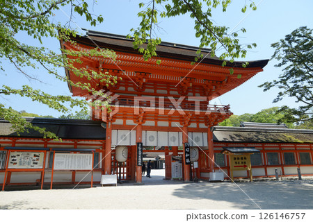 Shimogamo Shrine Tower Gate, Sakyo Ward, Kyoto City Shimogamo Shrine Tower Gate, Sakyo Ward, Kyoto City 126146757