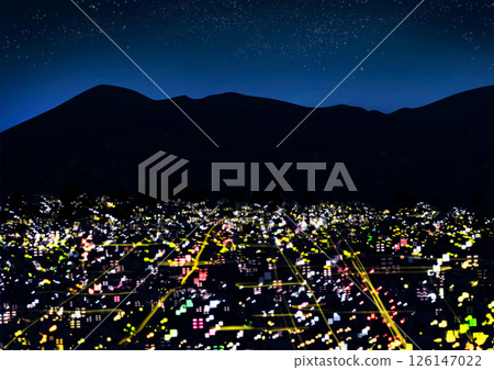 山與美麗的夜景插畫背景 126147022