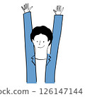 Happy man line drawing illustration 126147144