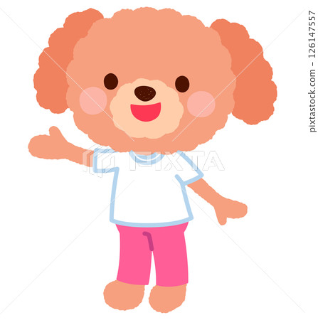 Cute dog character girl sportswear staff 126147557