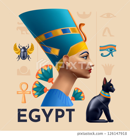 Ancient Egypt Realistic Composition 126147918