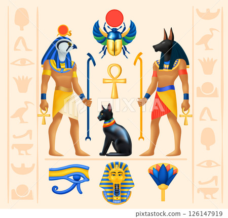 Ancient Egypt Gods Composition 126147919