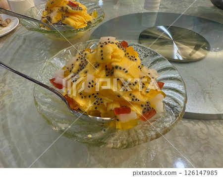 我在馬來西亞吃的芒果刨冰非常好吃。 我在馬來西亞吃的芒果刨冰非常好吃。 126147985