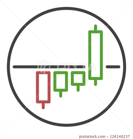 Candlestick Chart Trading vector round icon or symbol in outline style Candlestick Chart Trading vector round icon or symbol in outline style 126148237