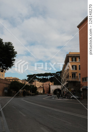 Streets and riverside scenes around Vatican City including Roman towers bridges and historical buildings under partly cloudy sky. High quality photo Streets and riverside scenes around Vatican City including Roman towers bridges and historical buildings under partly cloudy sky. High quality photo 126148270