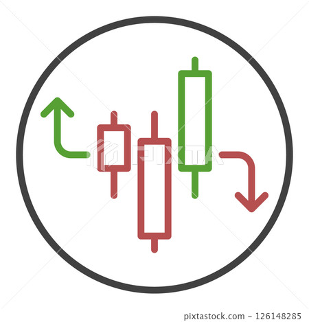 Cryptocurrency Investment and Trading vector thin line round icon or symbol 126148285