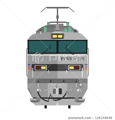 Illustration of the front of the Cassiopeia-painted EF510 electric locomotive 126148646
