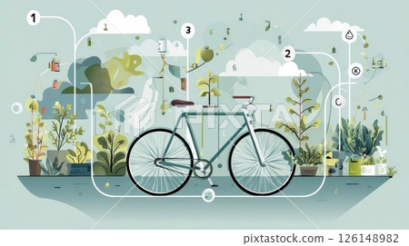 Bicycle promoting sustainable transportation and environmental awareness 126148982