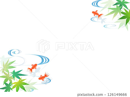 Watercolor summer image frame illustration 126149666