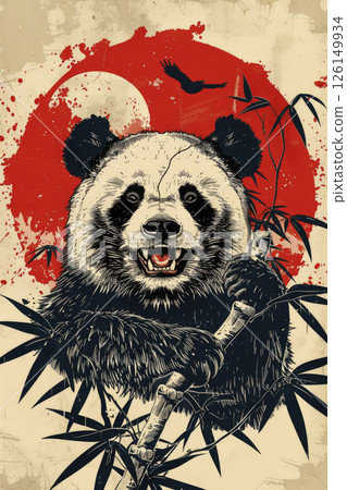 Illustration animal poster, Eclectic style, Generative AI 126149934
