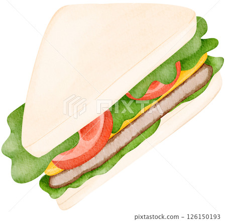 Triangle Sandwich with Fresh Vegetables 126150193
