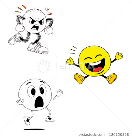 Cartoon Emoticons with Different Expressions 126150238